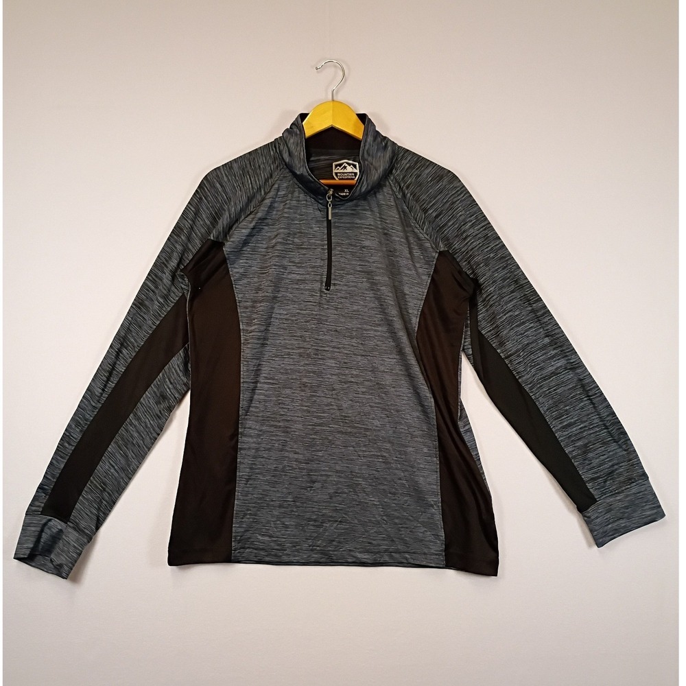 Gorpcore Mountain Expeditions Mens XL Gray Space Dye Quarter Zip Pullover Top